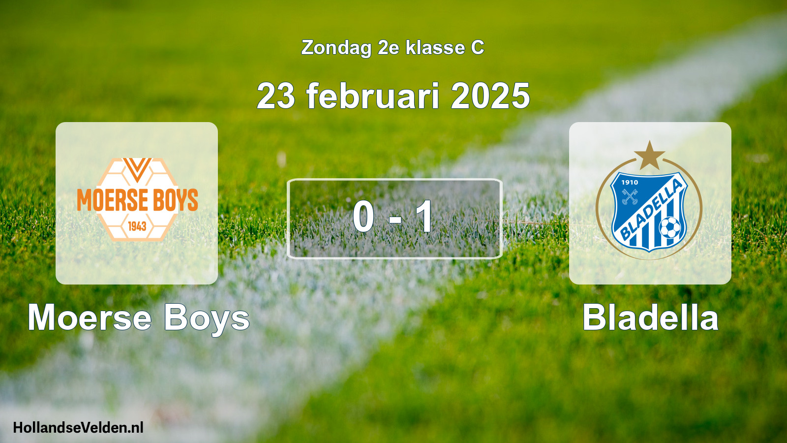 Total number of matches played: Moerse Boys - Bladella 0 - 1 (23 February 2025)