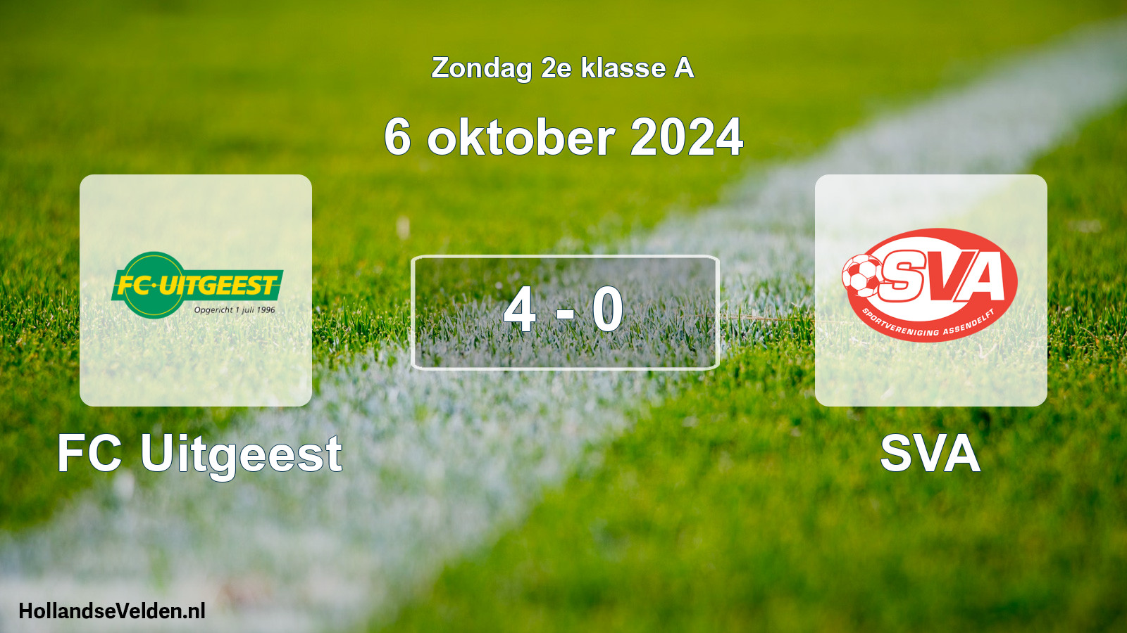 Total number of matches played: FC Uitgeest - SVA 4 - 0 (6 October 2024)