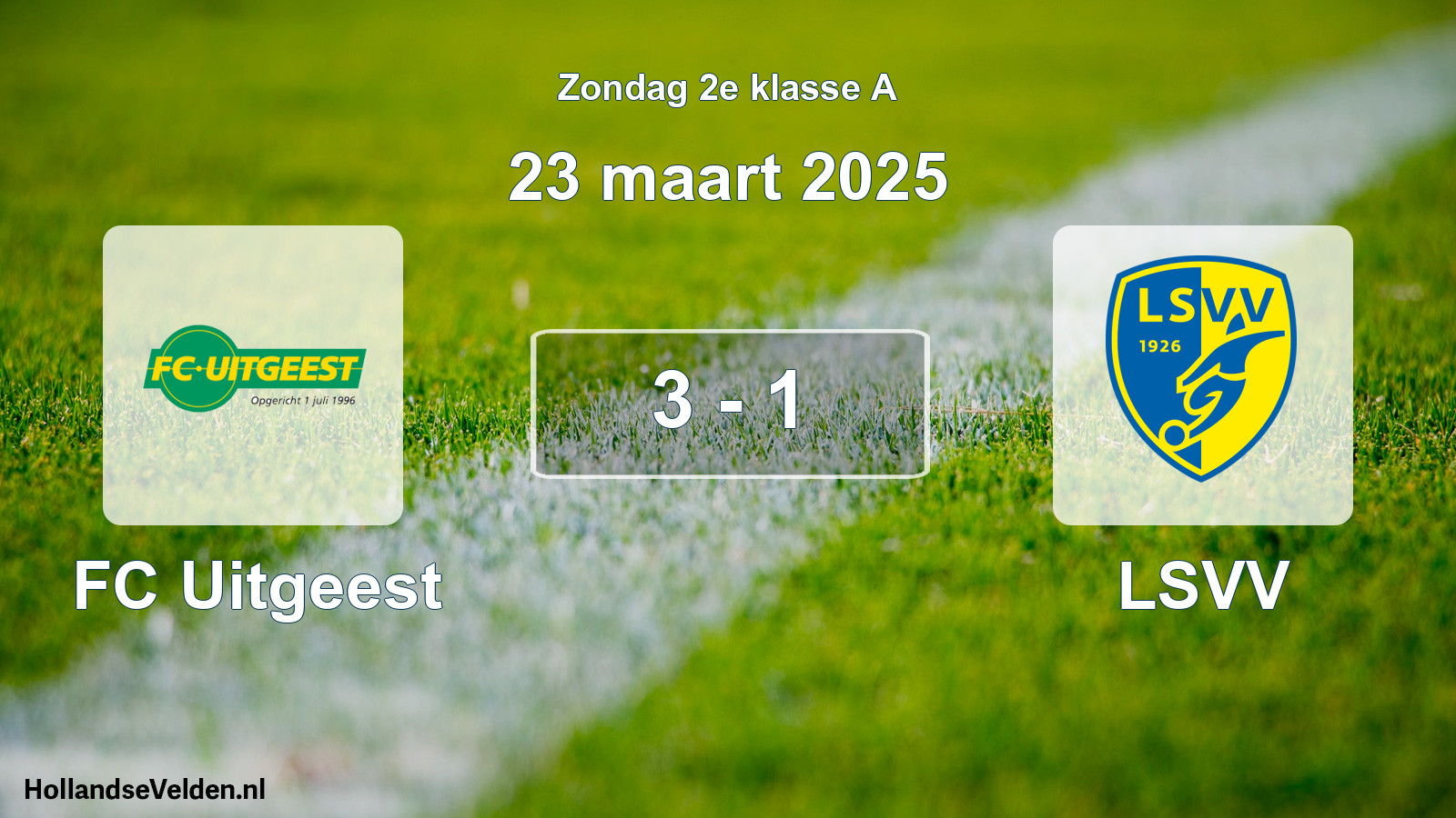 Total number of matches played: FC Uitgeest - LSVV 3 - 1 (23 March 2025)