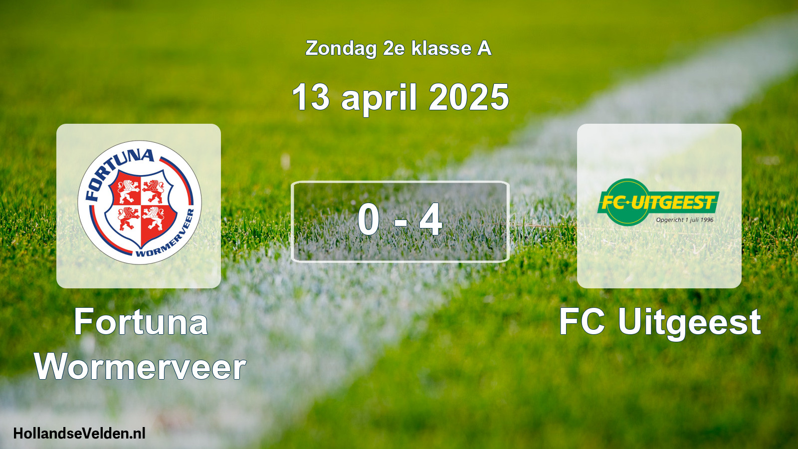 Total number of matches played: Fortuna Wormerveer - FC Uitgeest 0 - 4 (13 April 2025)