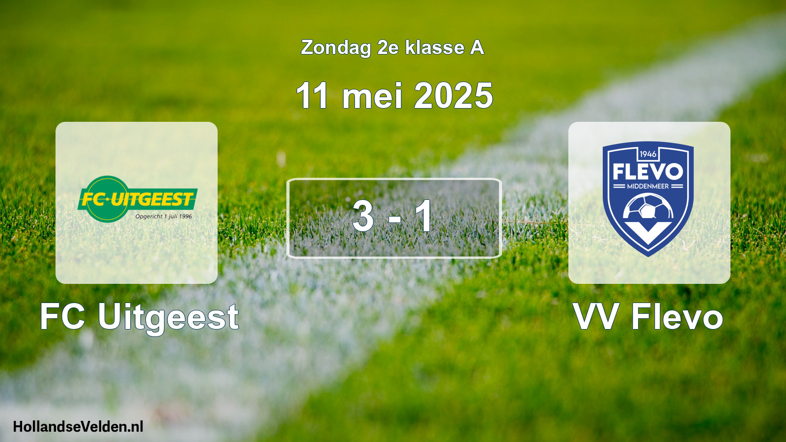 Total number of matches played: FC Uitgeest - VV Flevo 3 - 1 (11 May 2025)