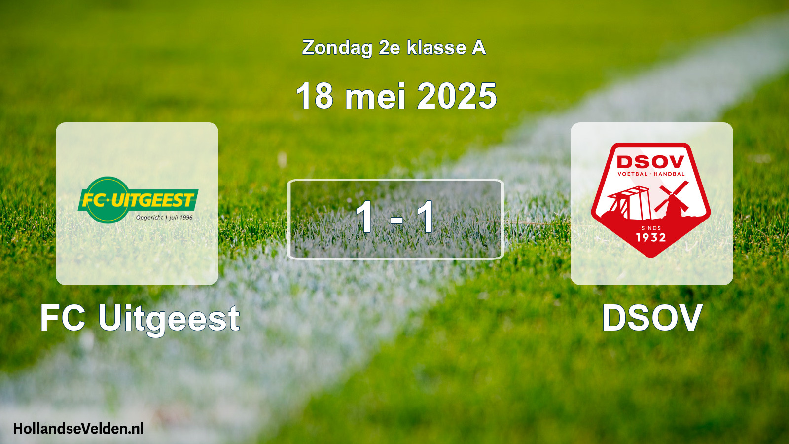 Total number of matches played: FC Uitgeest - DSOV 1 - 1 (18 May 2025)