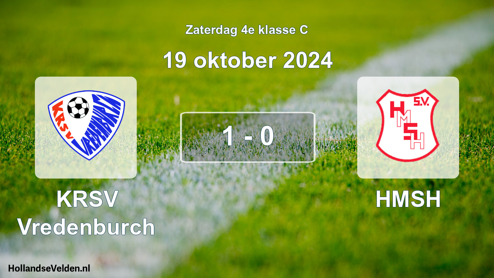 Total number of matches played: KRSV Vredenburch - HMSH 1 - 0 (19 October 2024)