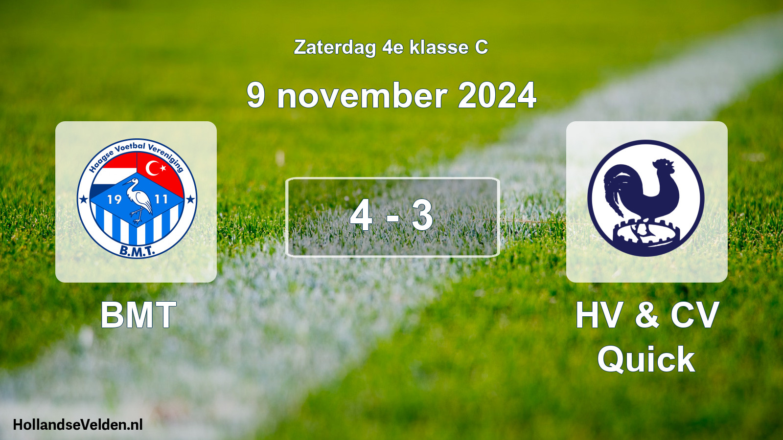 Total number of matches played: BMT - HV & CV Quick 4 - 3 (9 November 2024)