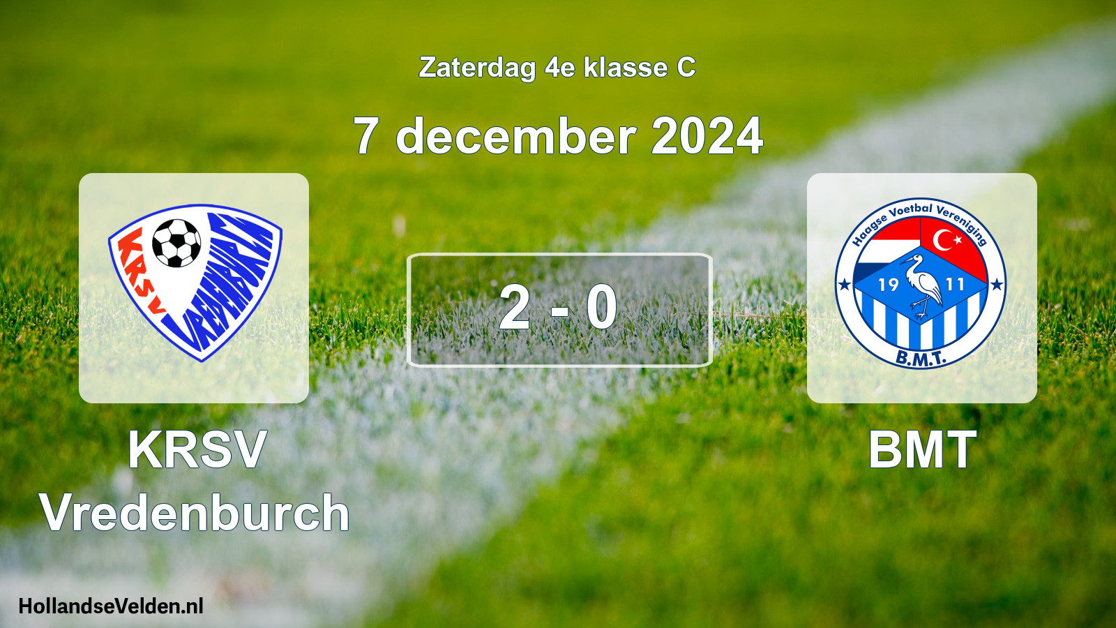 Total number of matches played: KRSV Vredenburch - BMT 2 - 0 (7 December 2024)