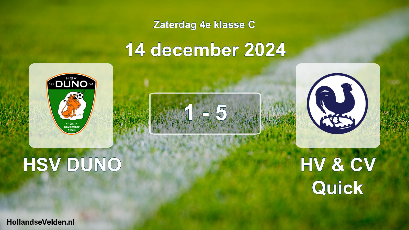 Total number of matches played: HSV DUNO - HV & CV Quick 1 - 5 (14 December 2024)