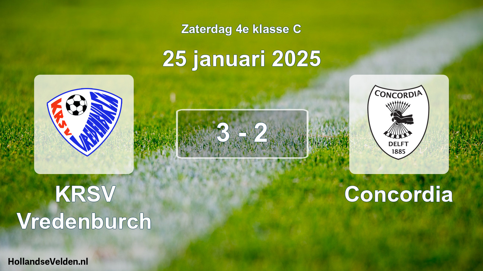 Total number of matches played: KRSV Vredenburch - Concordia 3 - 2 (25 January 2025)