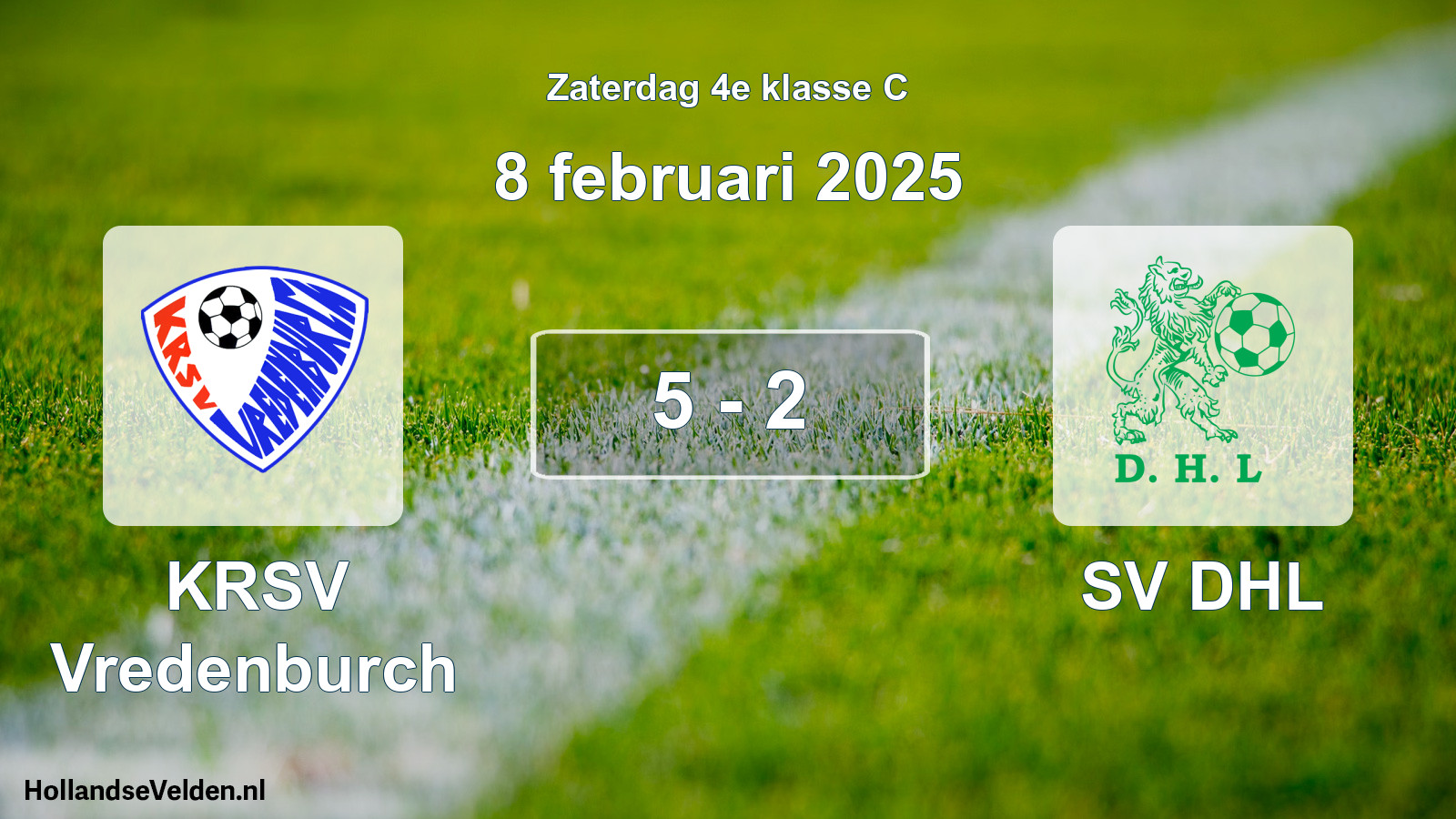 Total number of matches played: KRSV Vredenburch - SV DHL 5 - 2 (8 February 2025)
