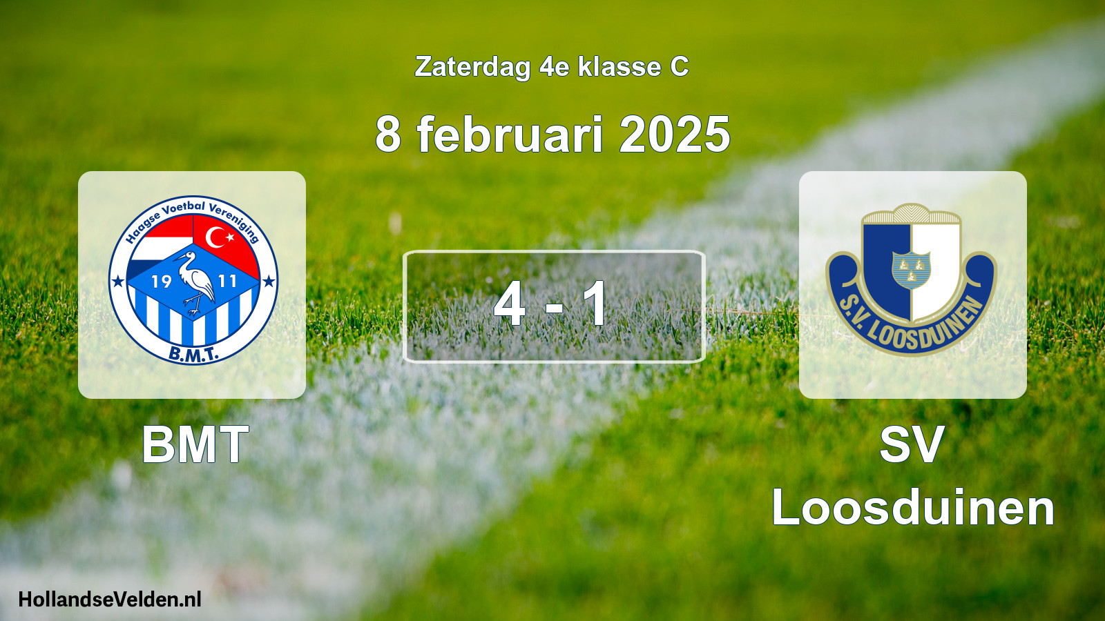 Total number of matches played: BMT - SV Loosduinen 4 - 1 (8 February 2025)