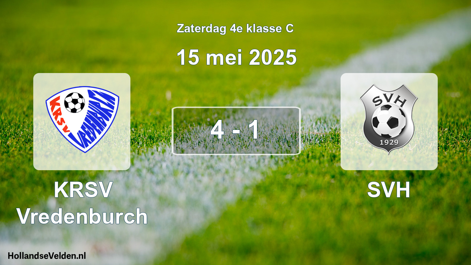 Gespeelde wedstrijd: KRSV Vredenburch - SVH 4 - 1 (15 mei 2025)
