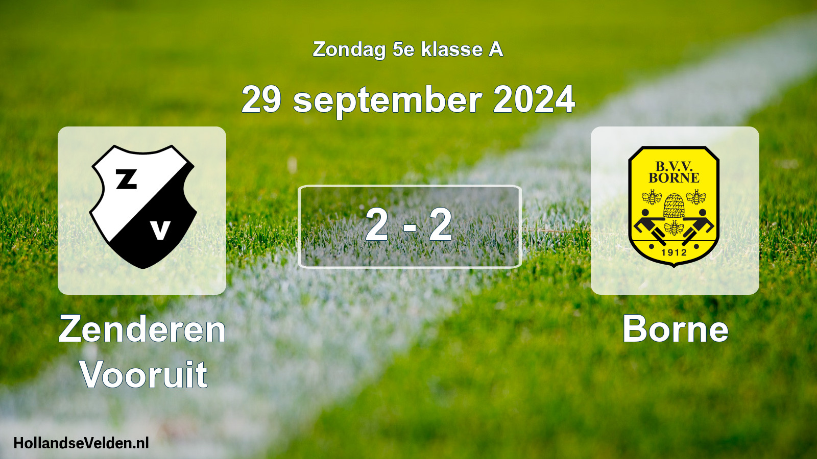 Total number of matches played: Zenderen Vooruit - Borne 2 - 2 (29 September 2024)