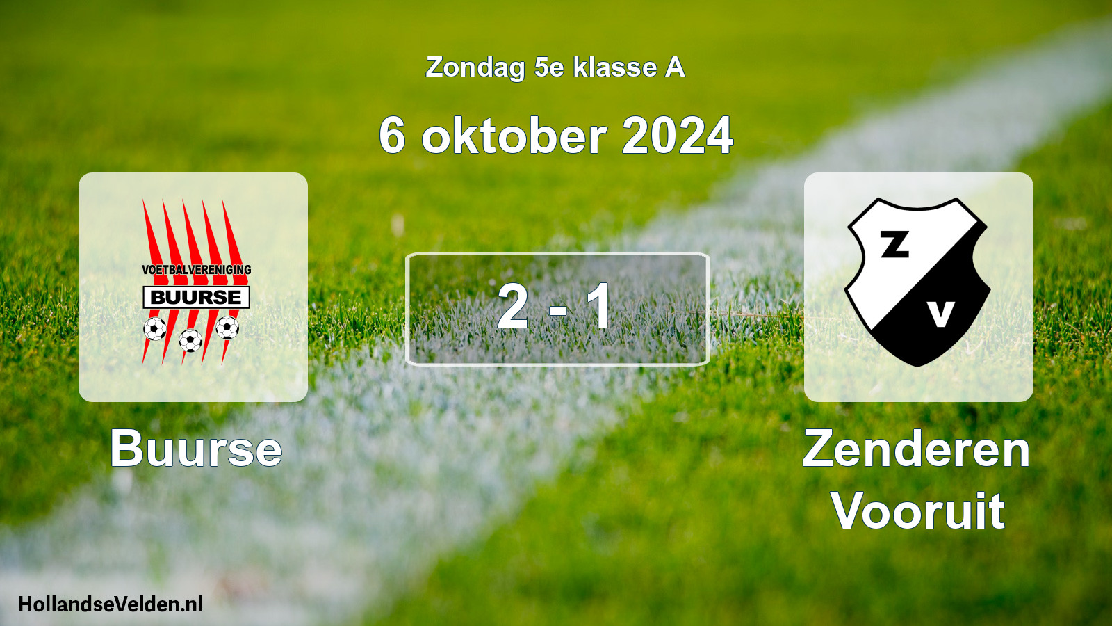 Total number of matches played: Buurse - Zenderen Vooruit 2 - 1 (6 October 2024)
