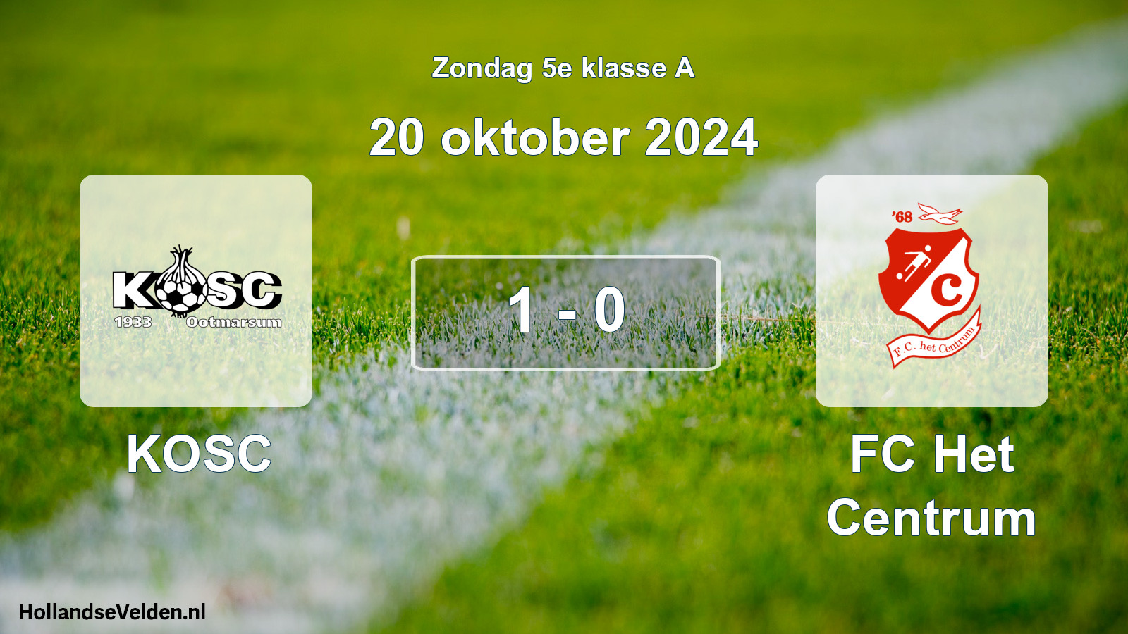 Total number of matches played: KOSC - FC Het Centrum 1 - 0 (20 October 2024)