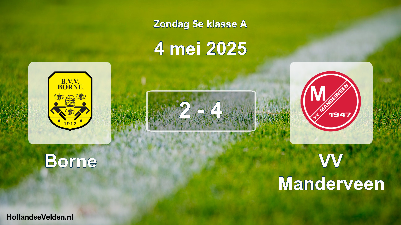 Total number of matches played: Borne - VV Manderveen 2 - 4 (4 May 2025)