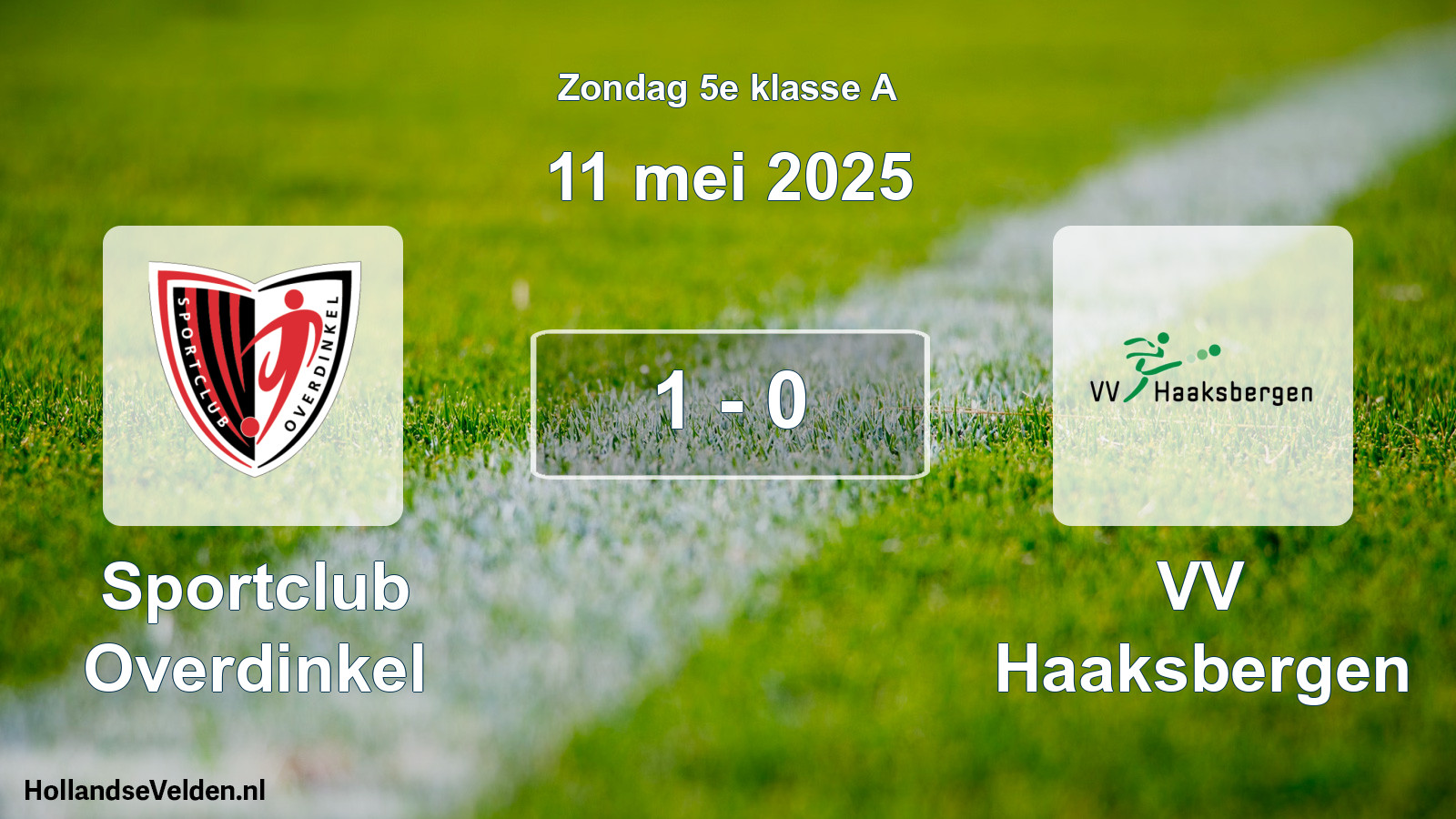Total number of matches played: Sportclub Overdinkel - VV Haaksbergen 1 - 0 (11 May 2025)