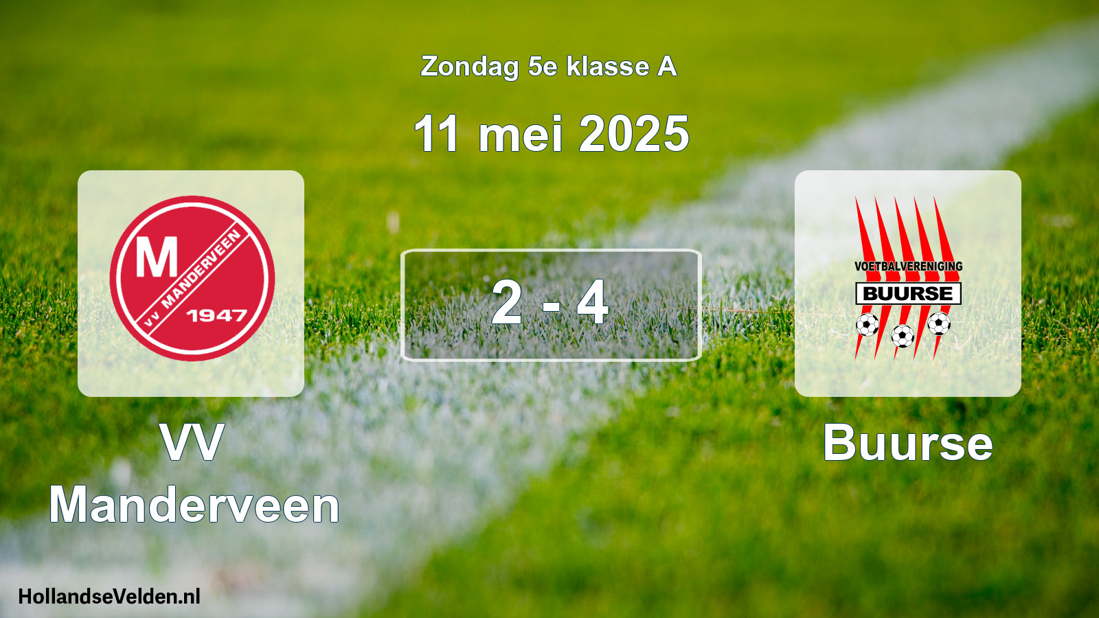 Total number of matches played: VV Manderveen - Buurse 2 - 4 (11 May 2025)