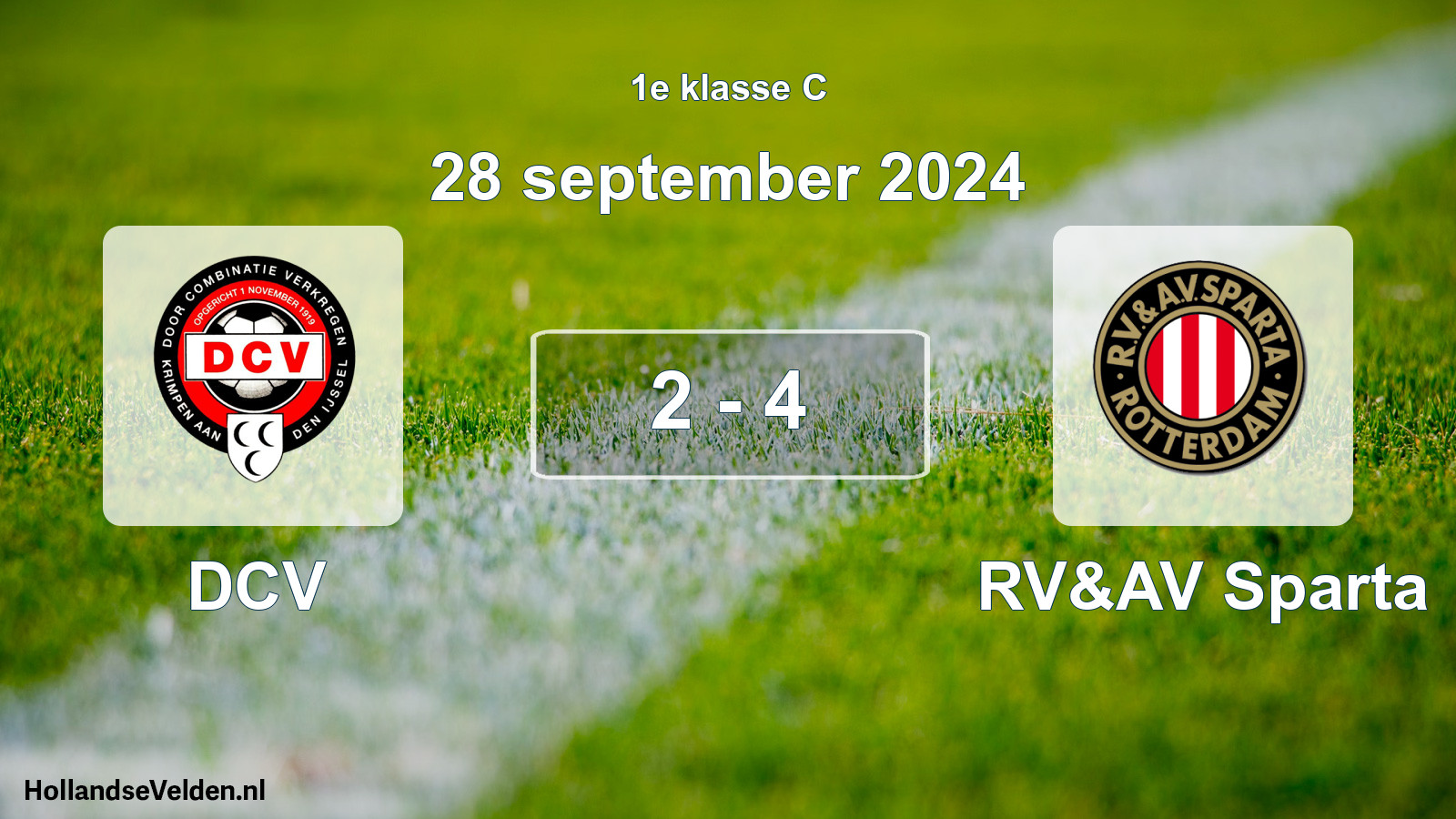 Total number of matches played: DCV - RV&AV Sparta 2 - 4 (28 September 2024)