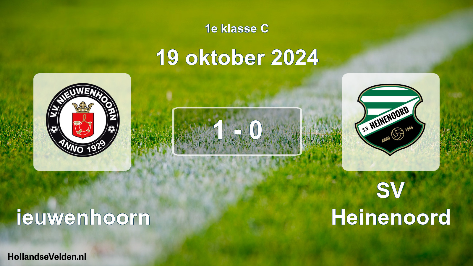 Total number of matches played: Nieuwenhoorn - SV Heinenoord 1 - 0 (19 October 2024)