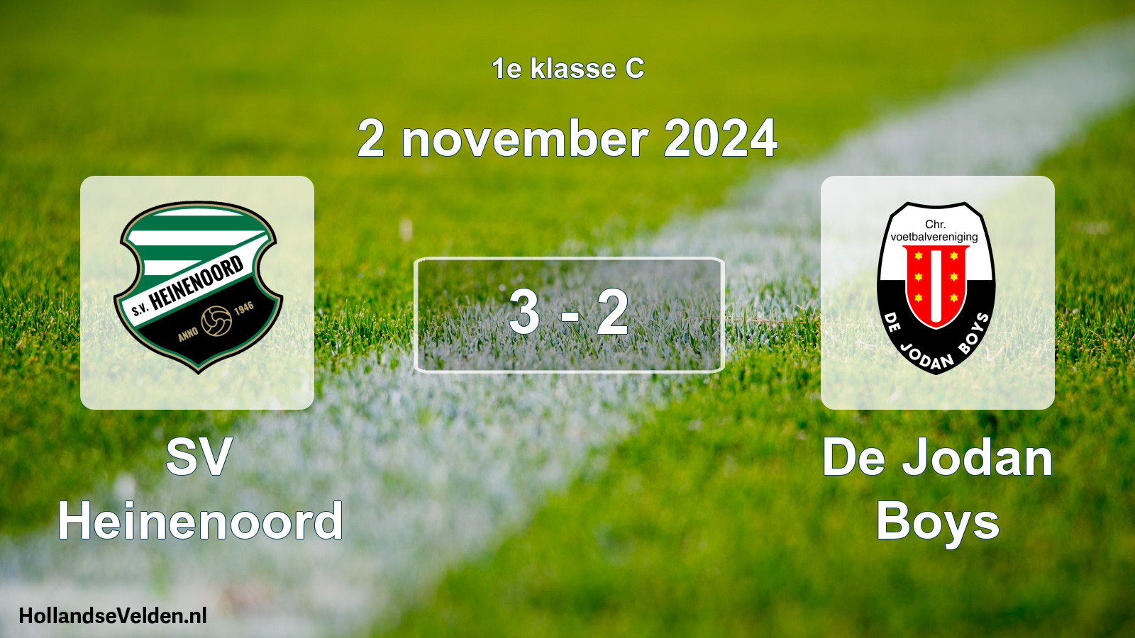 Total number of matches played: SV Heinenoord - De Jodan Boys 3 - 2 (2 November 2024)