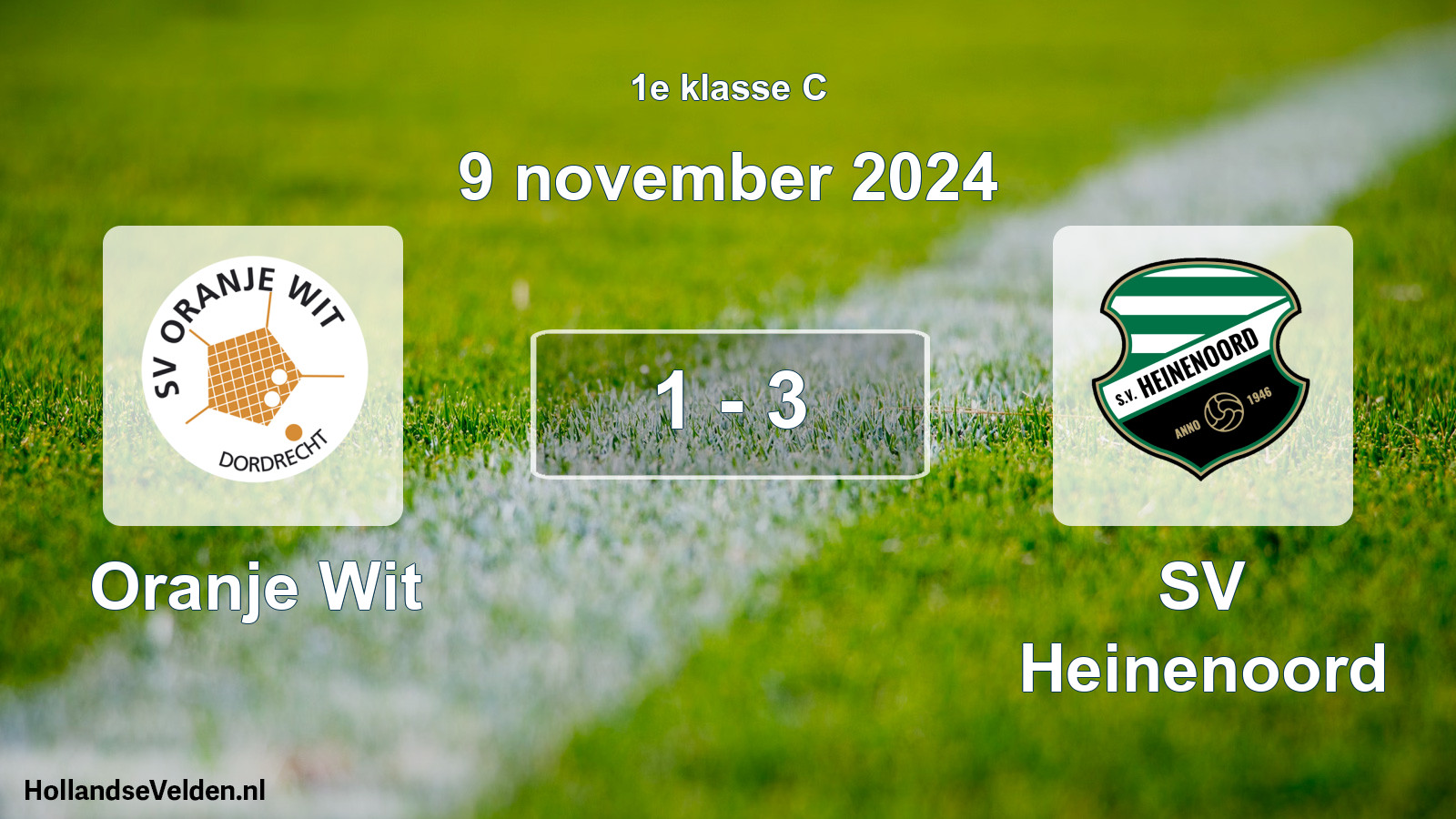 Total number of matches played: Oranje Wit - SV Heinenoord 1 - 3 (9 November 2024)