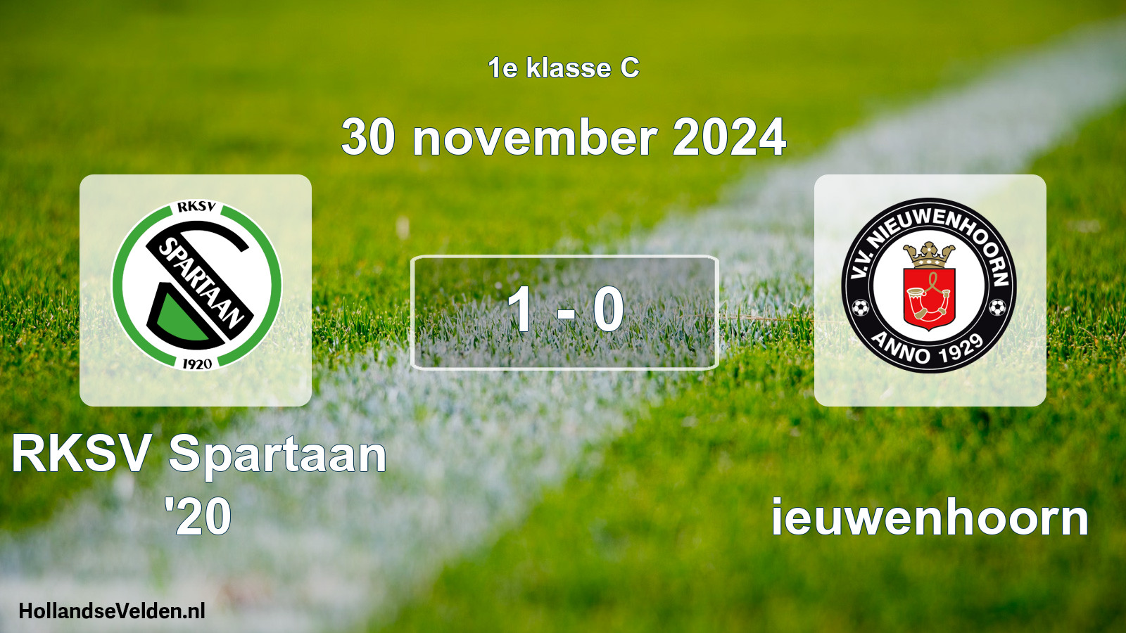 Total number of matches played: RKSV Spartaan '20 - Nieuwenhoorn 1 - 0 (30 November 2024)