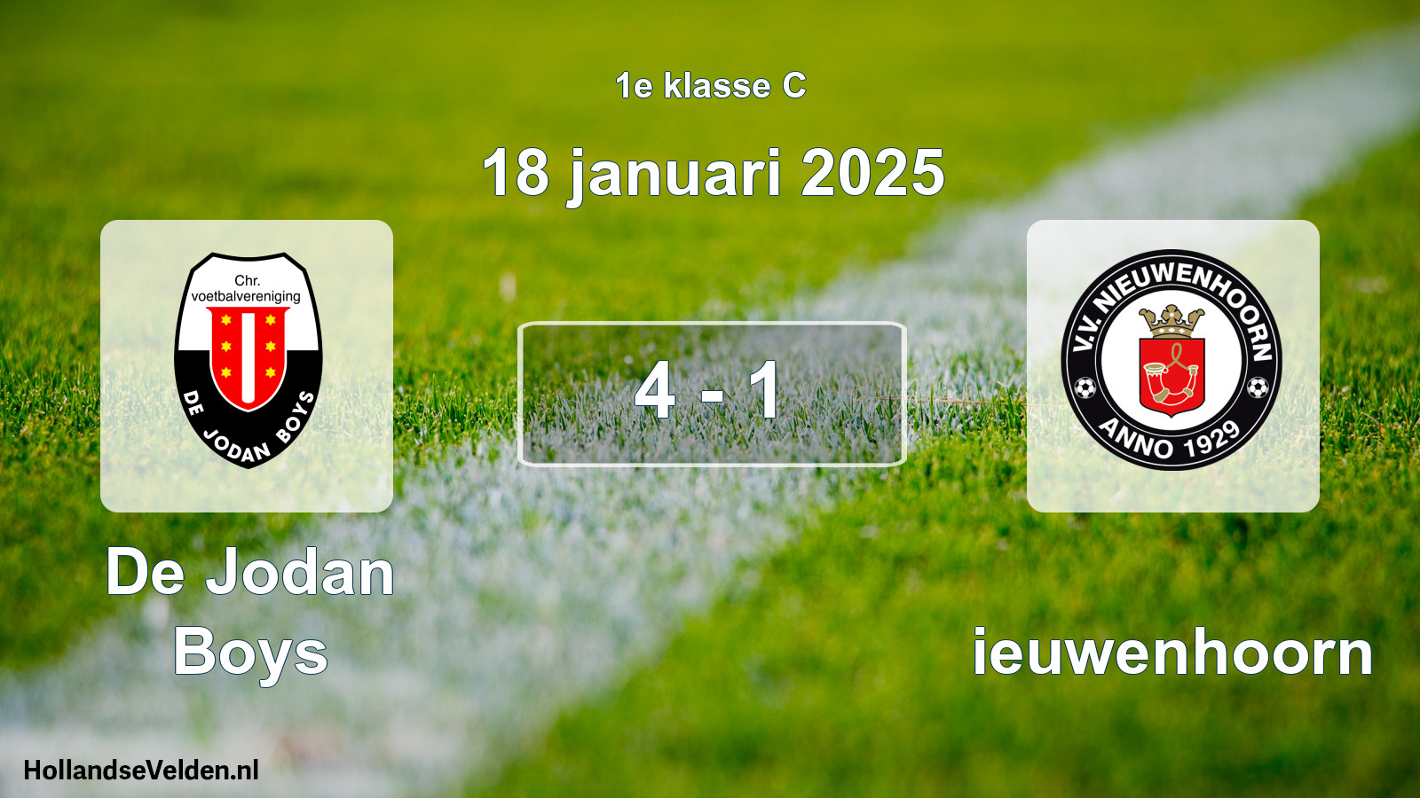 Total number of matches played: De Jodan Boys - Nieuwenhoorn 4 - 1 (18 January 2025)