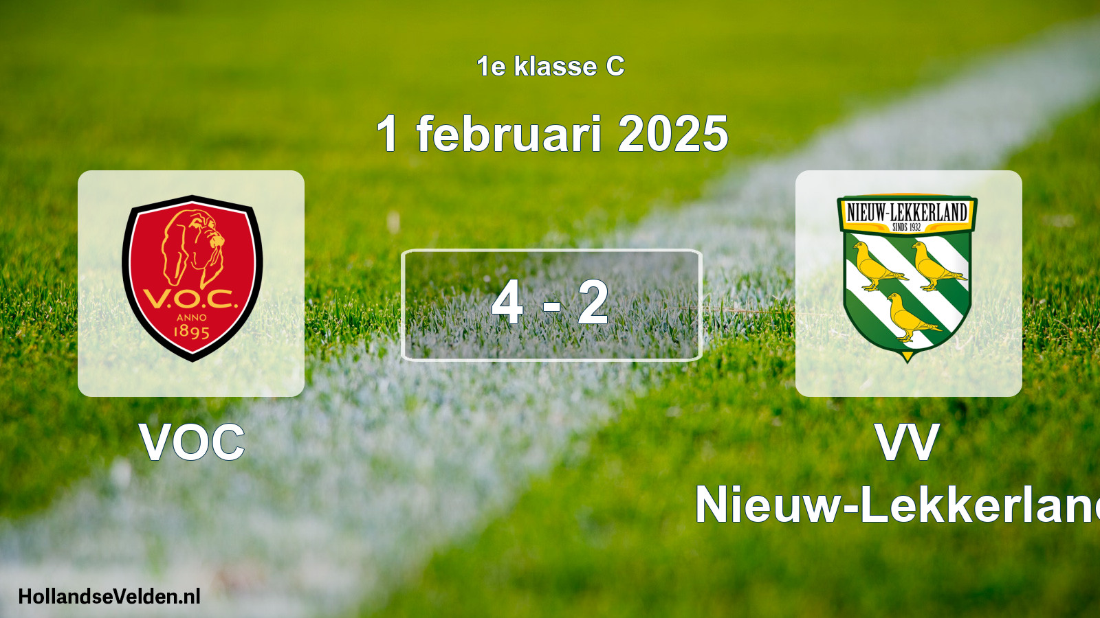Total number of matches played: VOC - VV Nieuw-Lekkerland 4 - 2 (1 February 2025)