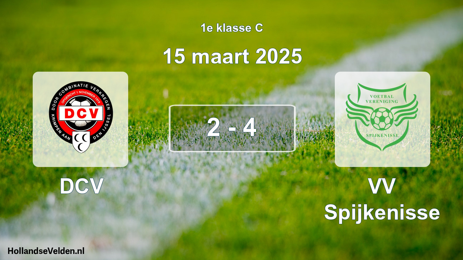Total number of matches played: DCV - VV Spijkenisse 2 - 4 (15 March 2025)