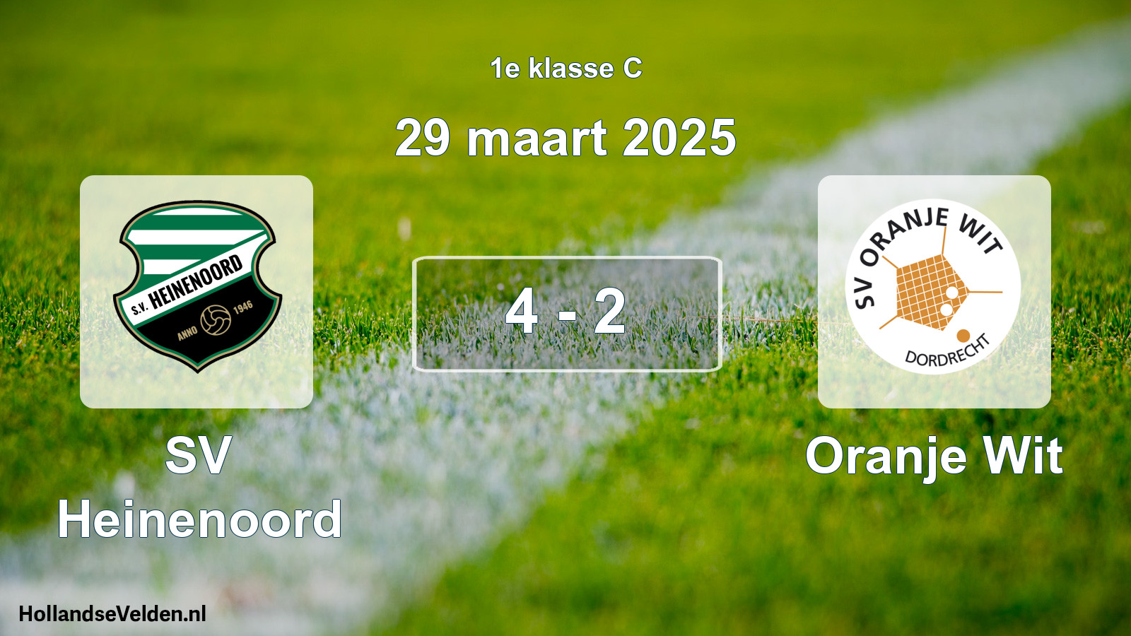 Total number of matches played: SV Heinenoord - Oranje Wit 4 - 2 (29 March 2025)