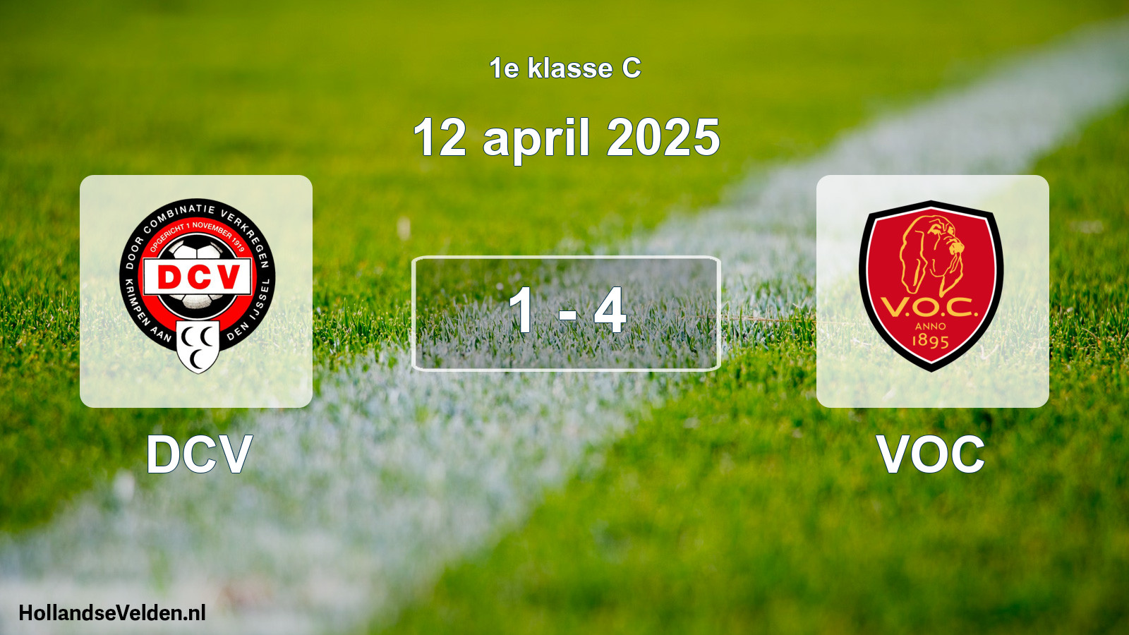 Total number of matches played: DCV - VOC 1 - 4 (12 April 2025)