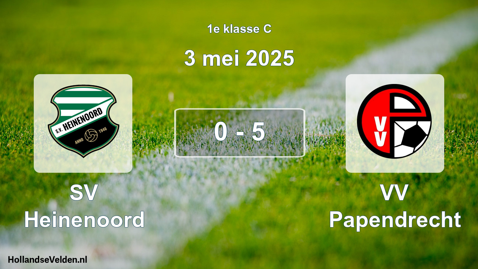 Total number of matches played: SV Heinenoord - VV Papendrecht 0 - 5 (3 May 2025)