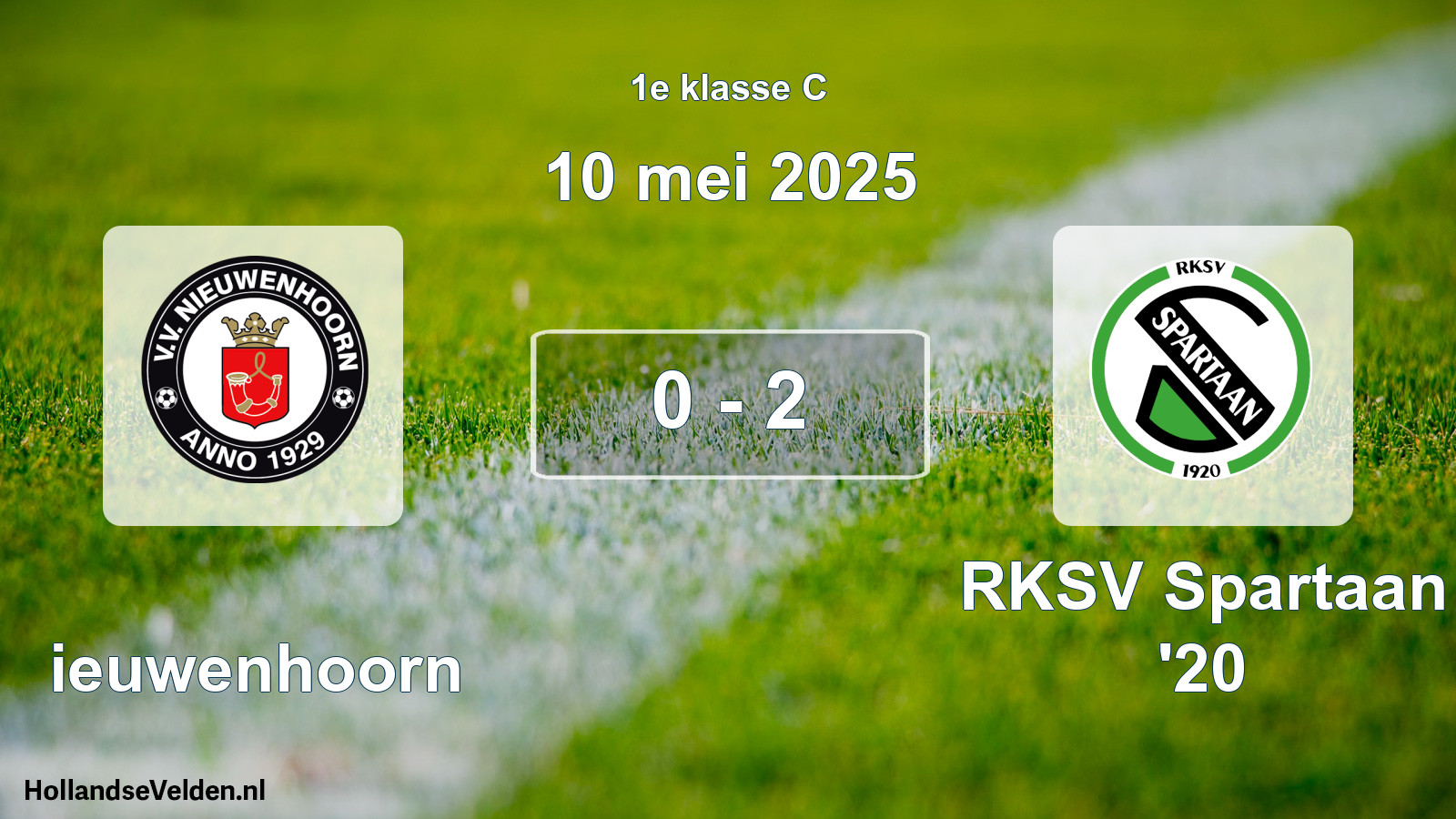 Total number of matches played: Nieuwenhoorn - RKSV Spartaan '20 0 - 2 (10 May 2025)