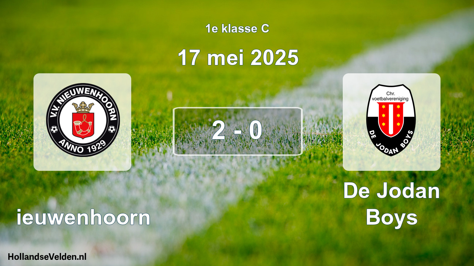 Total number of matches played: Nieuwenhoorn - De Jodan Boys 2 - 0 (17 May 2025)