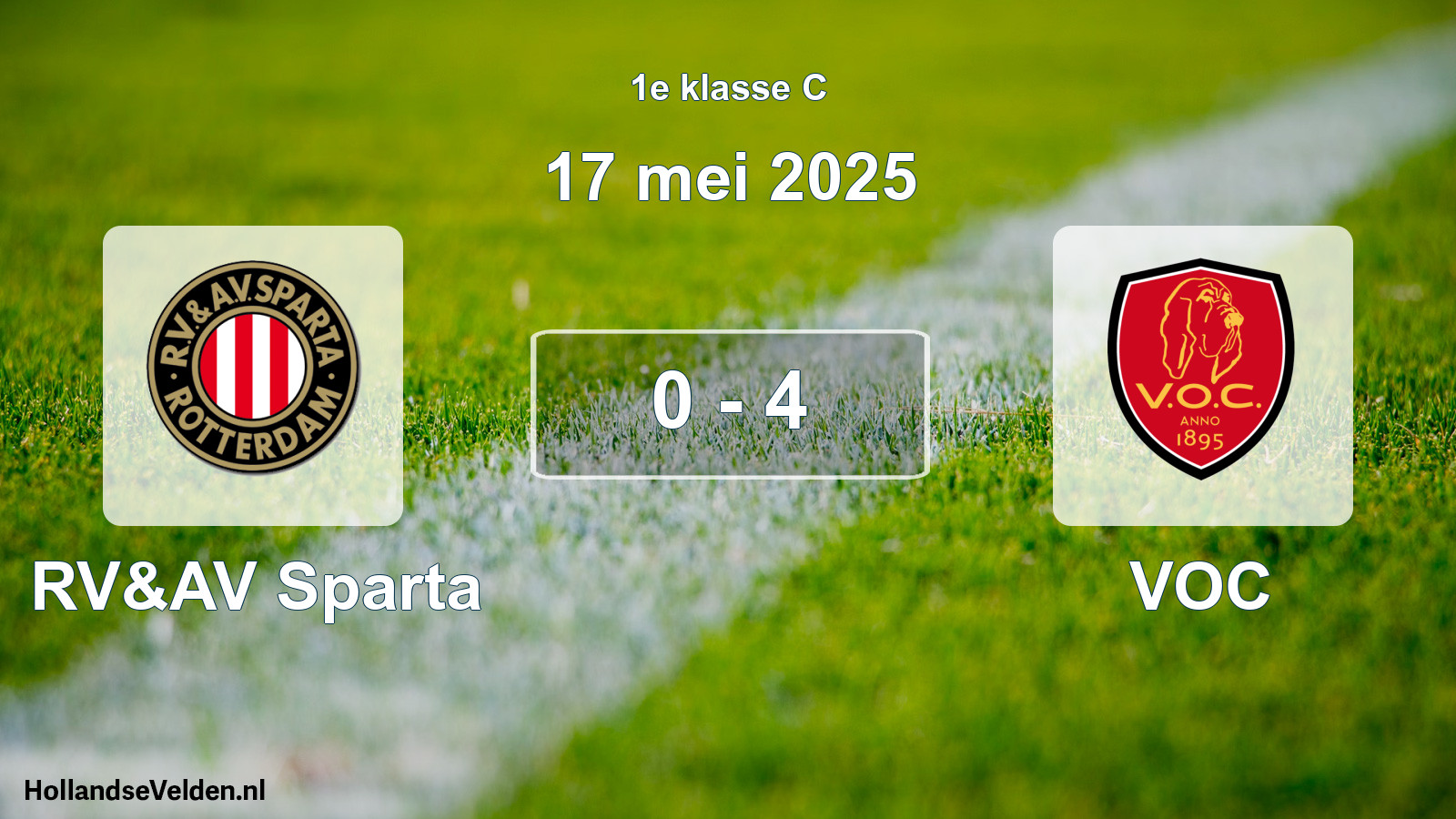 Total number of matches played: RV&AV Sparta - VOC 0 - 4 (17 May 2025)
