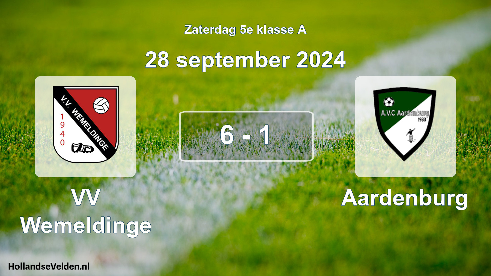 Total number of matches played: VV Wemeldinge - Aardenburg 6 - 1 (28 September 2024)