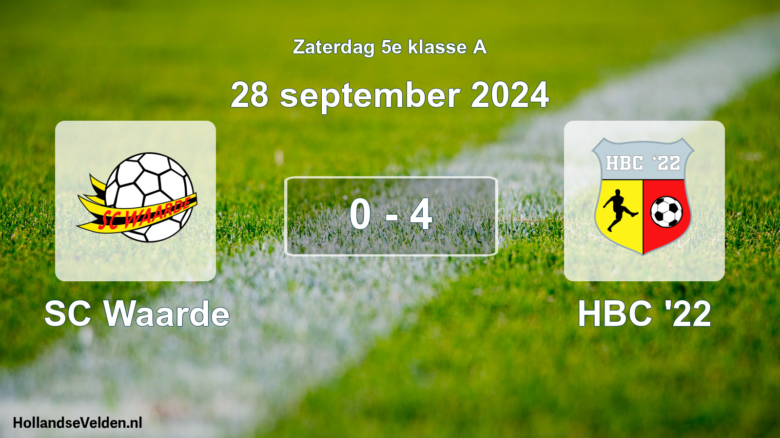 Total number of matches played: SC Waarde - HBC '22 0 - 4 (28 September 2024)