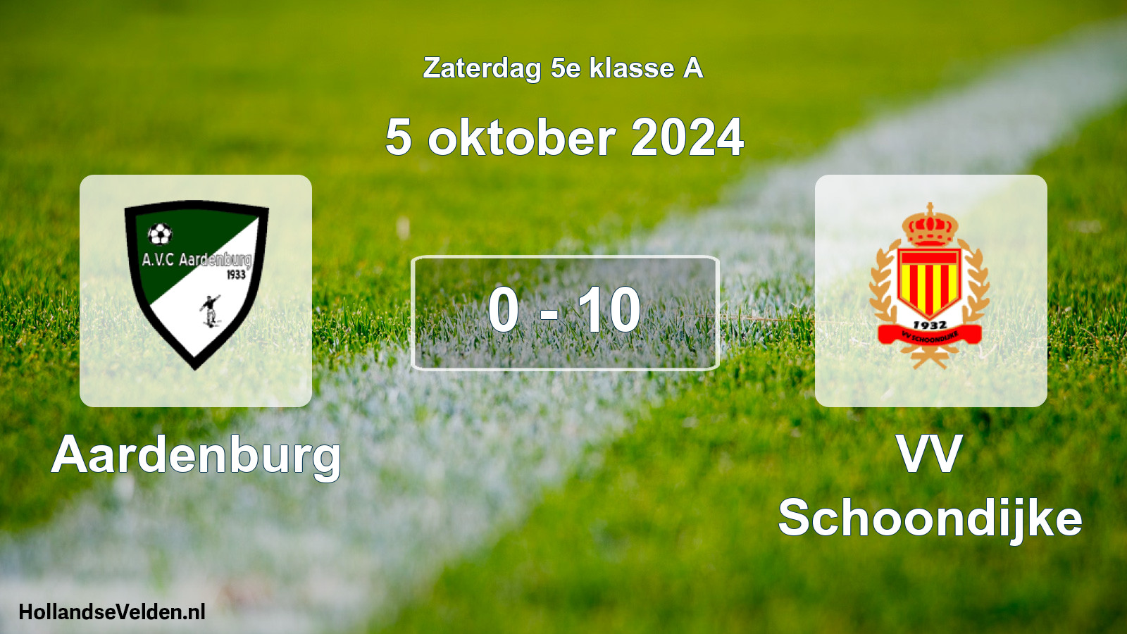 Total number of matches played: Aardenburg - VV Schoondijke 0 - 10 (5 October 2024)