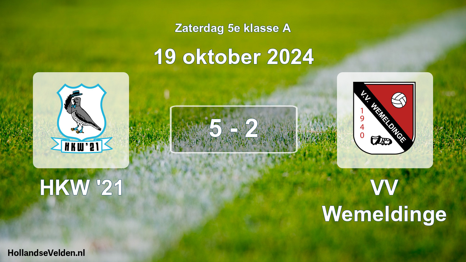 Total number of matches played: HKW '21 - VV Wemeldinge 5 - 2 (19 October 2024)