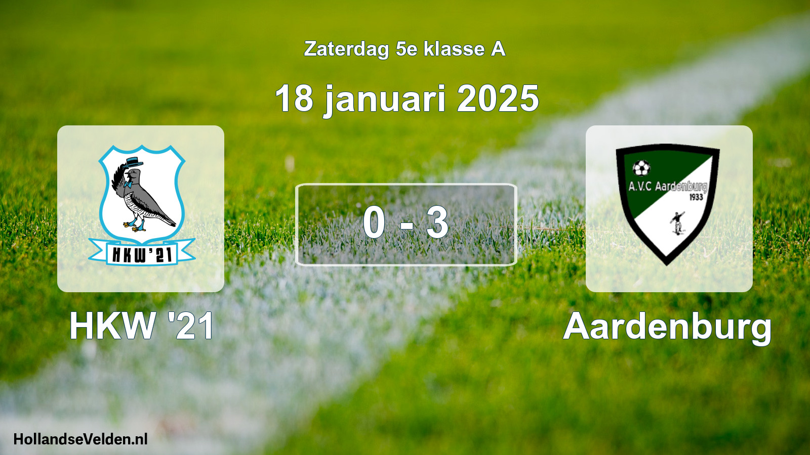 Total number of matches played: HKW '21 - Aardenburg 0 - 3 (18 January 2025)