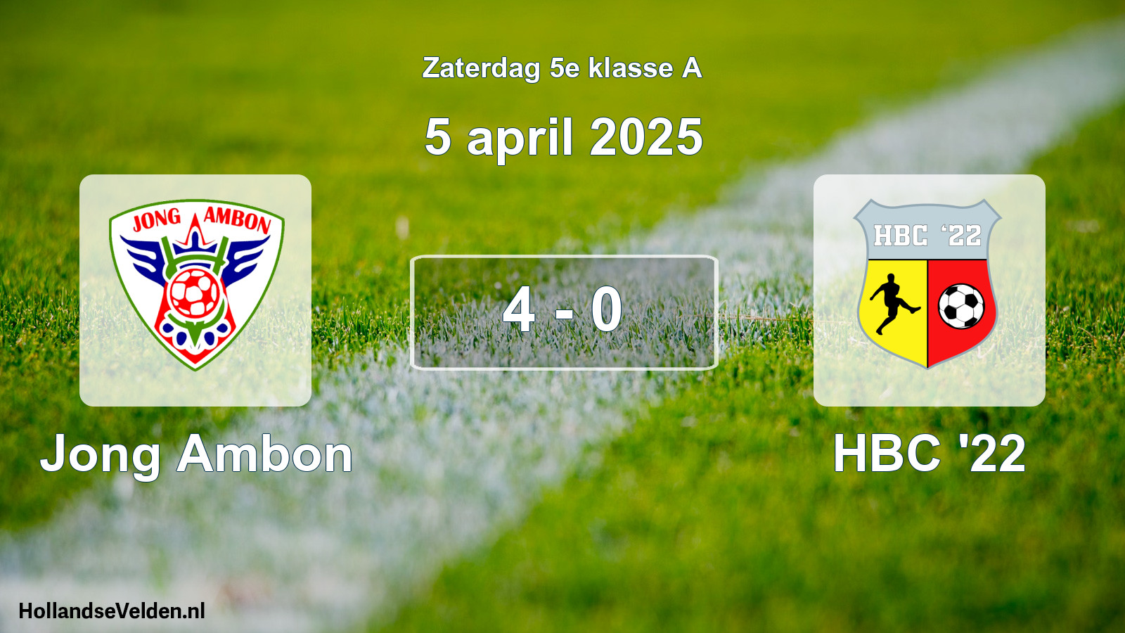 Total number of matches played: Jong Ambon - HBC '22 4 - 0 (5 April 2025)