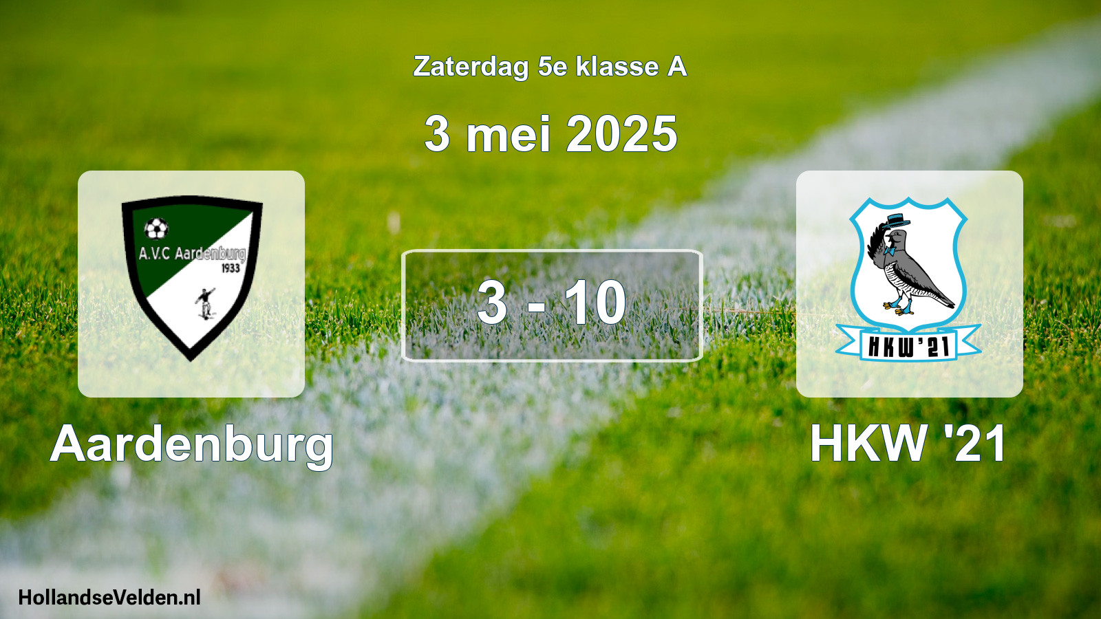 Total number of matches played: Aardenburg - HKW '21 3 - 10 (3 May 2025)