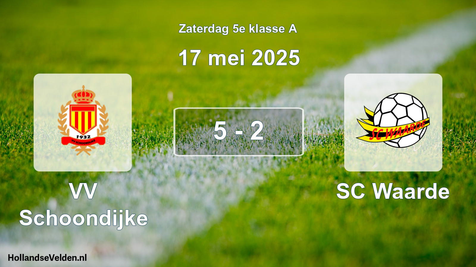 Total number of matches played: VV Schoondijke - SC Waarde 5 - 2 (17 May 2025)