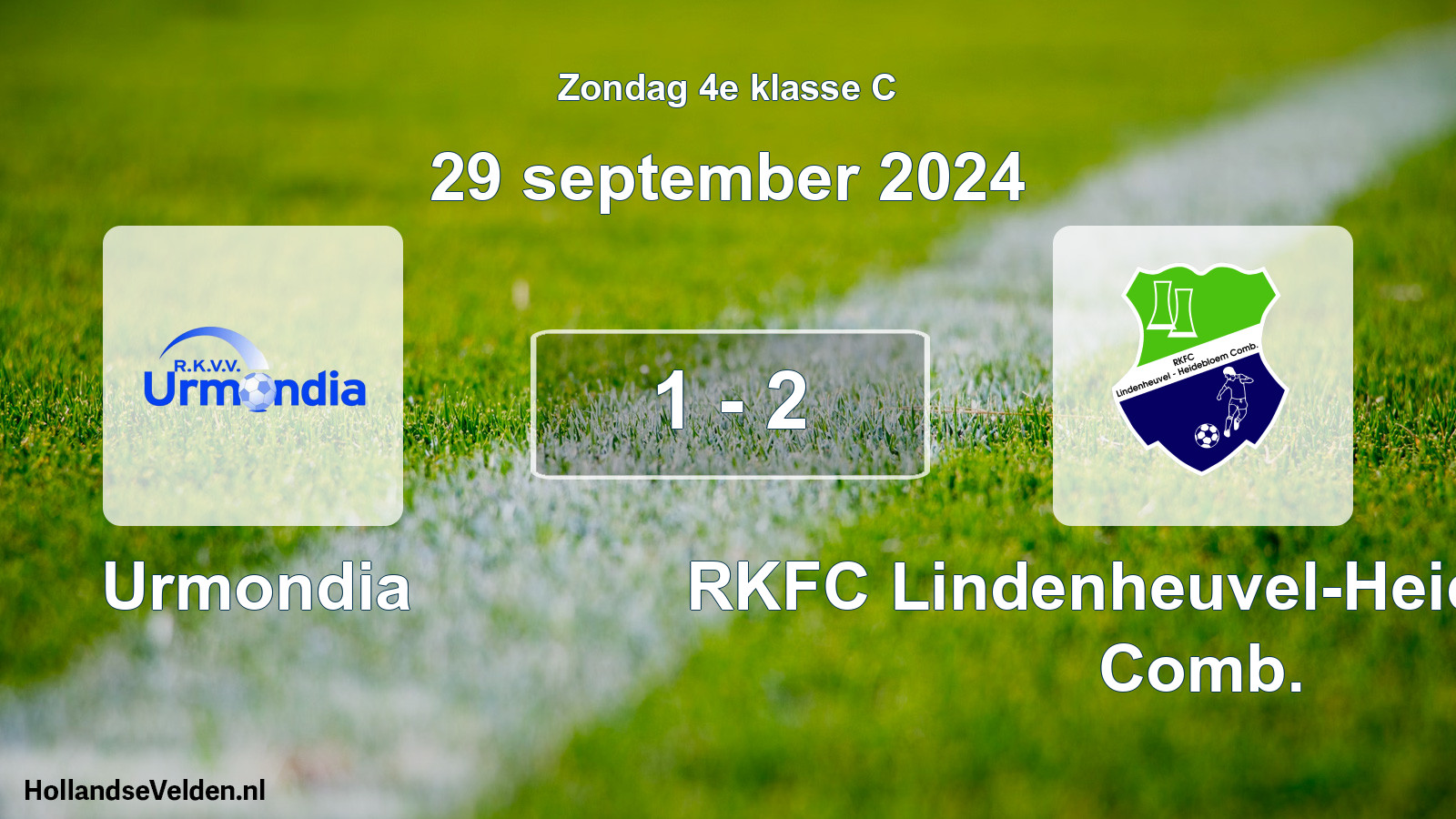 Total number of matches played: Urmondia - RKFC Lindenheuvel-Heidebloem Comb. 1 - 2 (29 September 2024)