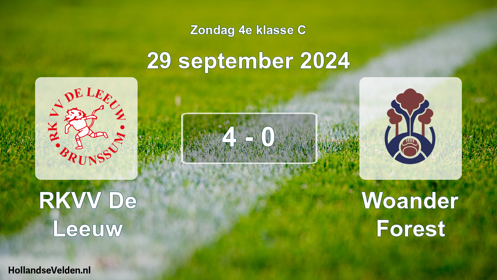 Total number of matches played: RKVV De Leeuw - Woander Forest 4 - 0 (29 September 2024)