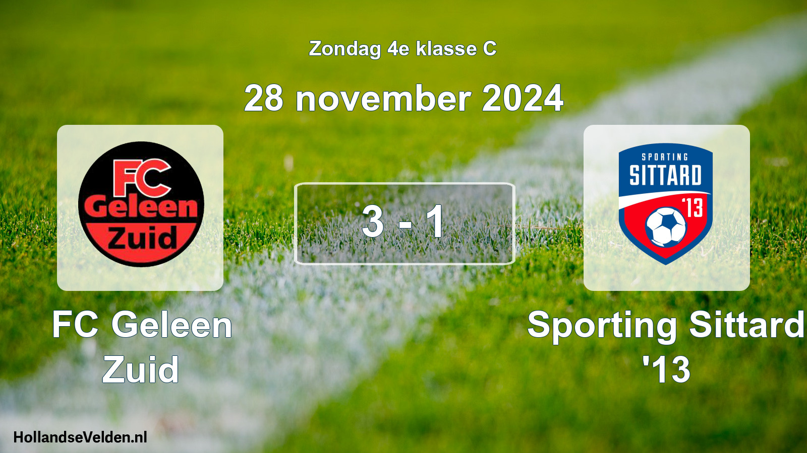 Total number of matches played: FC Geleen Zuid - Sporting Sittard '13 3 - 1 (28 November 2024)