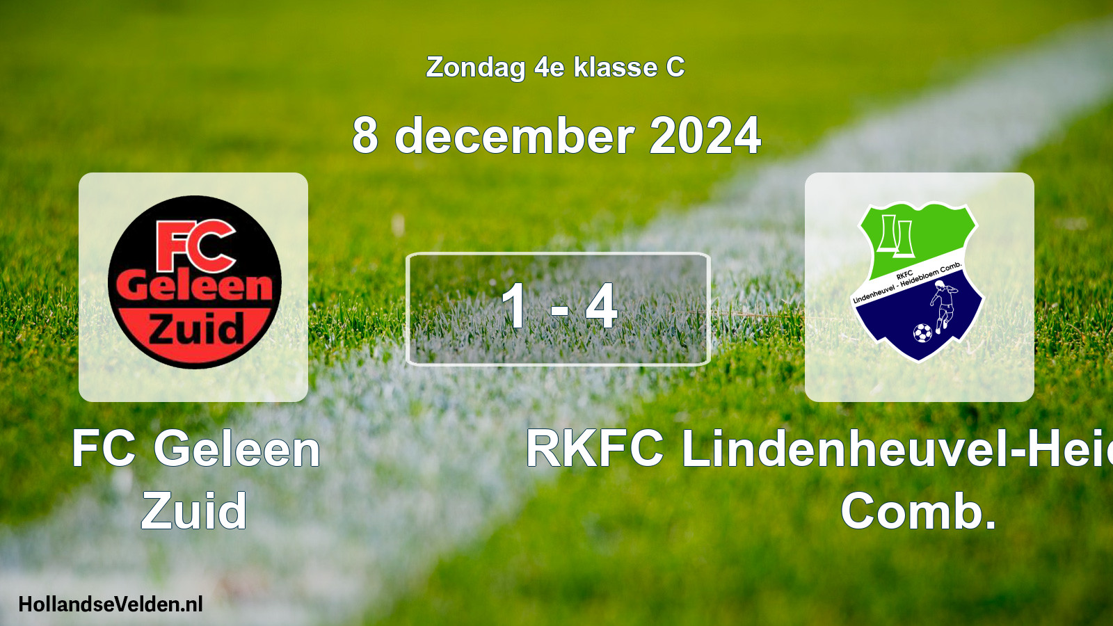 Total number of matches played: FC Geleen Zuid - RKFC Lindenheuvel-Heidebloem Comb. 1 - 4 (8 December 2024)