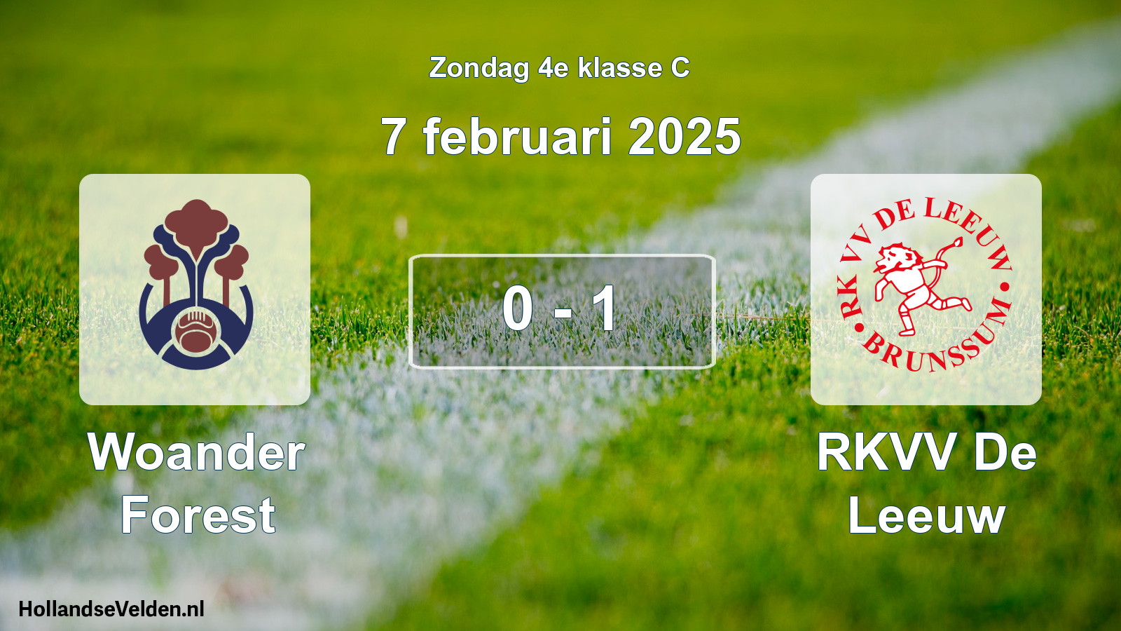 Total number of matches played: Woander Forest - RKVV De Leeuw 0 - 1 (7 February 2025)