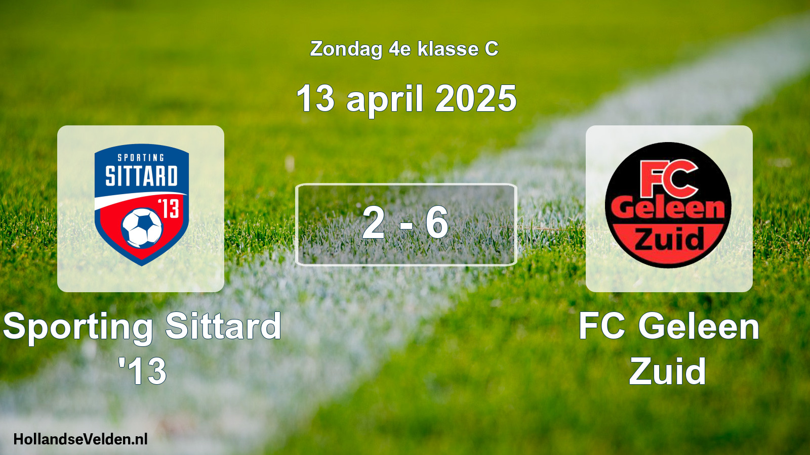 Total number of matches played: Sporting Sittard '13 - FC Geleen Zuid 2 - 6 (13 April 2025)