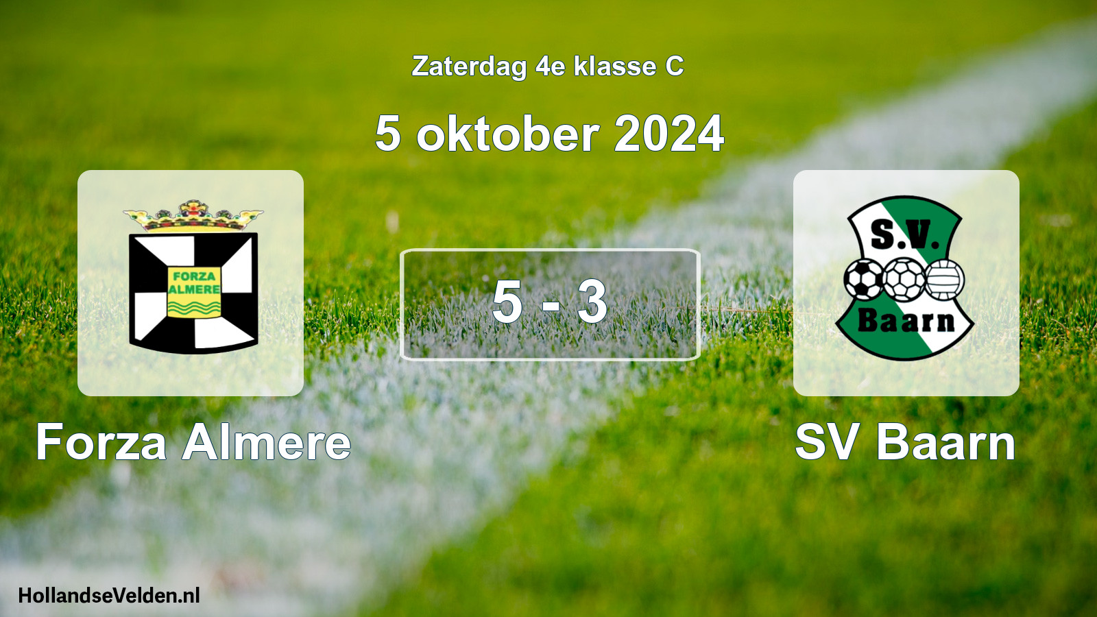 Total number of matches played: Forza Almere - SV Baarn 5 - 3 (5 October 2024)