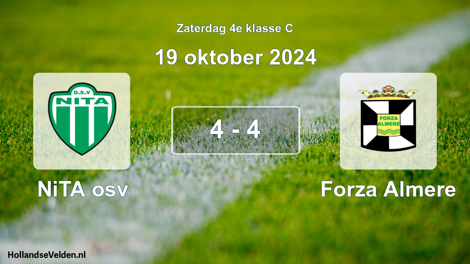 Total number of matches played: NiTA osv - Forza Almere 4 - 4 (19 October 2024)